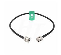 HangTon Cable BNC macho a BNC macho 6G SDI RG223 RF coaxial 50 ohmios doble blindaje baja pérdida de señal para antena radio GPS LAN/WAN datos video (40 cm)