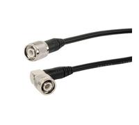 HangTon Cable coaxial blindado de antena de radio de 50 ohmios TNC a TNC en ángulo recto RF señal baja pérdida RG223 PVC cubierta negra 4M