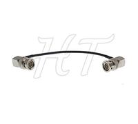 HangTon - Cable coaxial BNC BNC BNC de ángulo Recto para Teradek Atomos Portkeys Alexa DSMC2, transmisor de Monitor de cámara, blindado Negro, RG174, 5 Unidades, 5 Unidades