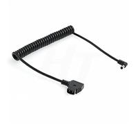 HangTon Cable de alimentación en Espiral D-Tap a DC Barrel 5,5 2,1mm ángulo Recto para SmallHD AC7 Atomos Ninja Shogun Inferno Monitor de cámara