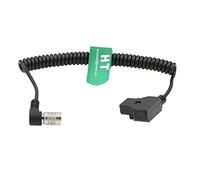 HangTon Cable de alimentación en espiral de ángulo recto macho de 4 pines D-tap a Hirose para dispositivos de sonido 633 688 788T grabadora mezcladora 10-18V