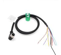 HangTon Cable de alimentación IO de 24 V M12 codificado A Hembra de 12 Clavijas en ángulo Recto a Cable Volante para Sensor de actuador Industrial Cognex In-Sight 7000 Automatización de Redes 2m