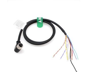 HangTon Cable de alimentación IO de 24 V M12 codificado A Hembra de 12 Clavijas en ángulo Recto a Cable Volante para Sensor de actuador Industrial Cognex In-Sight 7000 Automatización de Redes 2m