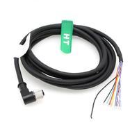 HangTon Cable de alimentación IO M12 A-Coded 12 pines hembra ángulo recto para abrir para Cognex in-Sight 2800 7000 260, MicroHAWK V430 Vision Automation CCB-PWRIO 10m