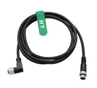 HangTon Cable de alimentación M12 de 5 pines macho a hembra de 5 pines en ángulo recto para sensor de actuador industrial, control de bus CAN, dispositivo de automatización, red DeviceNet IO Link