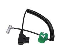 HangTon Cable de alimentación para cámara de cine Blackmagic 6K, cámara de bolsillo 4K 6K Pro, D-Tap a ángulo recto de 2 pines, en espiral, 60 cm