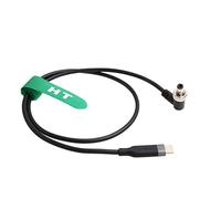 HangTon Cable de alimentación USB C de 12 V PD para grabadora de audio Hollyland Mars 400s, Atomos SmallHD, bloqueo de monitor CC, ángulo recto, 1 m