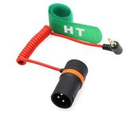 HangTon Cable de audio de 3,5 mm Mini Jack a XLR de 3 pines para micrófono BOYA Rode Wireless GO II a Sony FX9 FX3 Canon Cámara Mixer Grabadora, ángulo recto macho rojo trenzado 50 cm