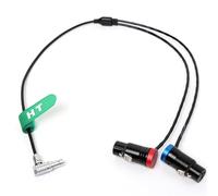 HangTon Cable de audio para ARRI Alexa 35, mini cámara LF, preamplificador de dispositivos de sonido, grabadora mezcladora, ángulo recto tipo Lemo de 6 pines a XLR de perfil bajo dual hembra de 3