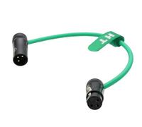 HangTon Cable de audio para grabadora, micrófono, altavoz, dispositivos de sonido Mixpre 10 II, zoom F8n Zaxcom, Sony Canon, XLR 3 pines macho a hembra, perfil bajo, ángulo recto, verde, 50 cm