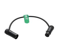 HangTon Cable de audio para grabadora, micrófono, altavoz, dispositivos de sonido Mixpre 10 II, Zoom F8n Zaxcom Sony Canon Camera, XLR 3 pines macho a hembra, perfil bajo, ángulo recto, color negro, 1