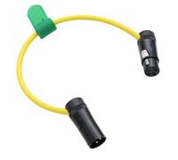 HangTon Cable de audio para grabadora, micrófono, altavoz, dispositivos de sonido Mixpre 10 II, Zoom F8n Zaxcom Sony Canon Camera, XLR 3 pines macho a hembra, perfil bajo, ángulo recto, amarillo, 30