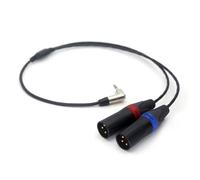 HangTon Cable de audio para mezclador, grabador, amplificador, micrófono, DJ, instrumento de música, receptor, cámara, 3,5 mm 1/8 pulgadas a 2 XLR macho de 3 pines izquierdo y derecho, equilibrado, 2
