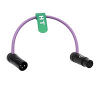 HangTon Cable de audio para registrador, mezclador, micrófono, altavoz, audio mixpre 10 II, zoom F8n, Zaxcom, Sony, Canon, cámara, XLR 3 pines macho a hembra, bajo perfil, ángulo recto, violeta, 30 cm