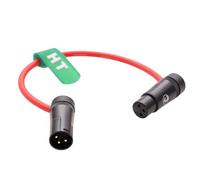 HangTon Cable de audio XLR de bajo perfil para grabadora, mezclador, micrófono, altavoz, dispositivos de sonido, zoom F8n II, F8n Zaxcom Sony Canon, cámara de 3 pines macho a hembra, color rojo 50 cm