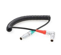 HangTon Cable de código de tiempo en espiral en ángulo recto 5 pines a recto 5 pines para cámara ARRI Alexa Mini