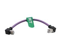 HangTon Cable de conexión de red Gigabit Ethernet RJ45 para EtherCAT Profinet Machine Vision Industrial GigE Cámara Router Internet Impresora LAN Switch Servidor PoE, 20 cm, morado, ángulo hacia