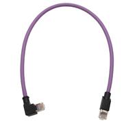 HangTon Cable de conexión Ethernet RJ45 Cat 6, cable de alta velocidad de 1 Gbps, 250 MHz, para red de conmutación industrial EtherCAT Profinet, par trenzado blindado STP, morado, ángulo recto de 90