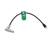 HangTon Cable de control de alimentación USB-C para DJI RS4 RS3 Pro RS2 a transmisor de video ruedas maestras, USB tipo C a ángulo recto 6 pines 4+2 hembra 20 cm