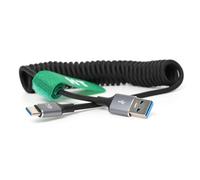 HangTon Cable de datos USB a tipo C, PD de 45 W, carga rápida, para cámara Sony FX30, Canon R5C, Nikon, iPhone 17, 16, 15 Pro, Galaxy S23, LG V50, iPad, MacBook Pro, portátil, trenzado en espiral