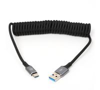 HangTon Cable de datos USB tipo A a tipo C, PD de 45 W, carga rápida, CarPlay, para cámara Sony Canon R5C Nikon, iPhone 15 16 Pro, Galaxy S23, LG V50, iPad, MacBook Pro, portátil, trenzado en espiral