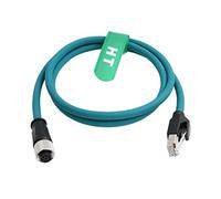 HangTon Cable de Ethernet M12 A-codificación de 8 Pines Hembra a RJ45 Cat-7e Patch Cord para el Sensor de actuador Industrial de automatización de Red Profibus Aplicación 1m