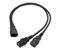 HangTon - Cable de extensión para UPS PDU (250 V, 10 A, IEC320 C14 macho a C13 hembra, para monitor de computadora, impresora, TV, eléctrico, 60 cm