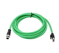 HangTon Cable de red industrial M12 de 4 pines con código D macho a RJ45 Ethernet Cat5e blindado de alta flexibilidad de 2 m