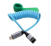 HangTon - Cable de vídeo de alimentación de datos USB tipo C (20 Gbps, 100 W, 4K60, para SSD T7, BMPCC 4K, 6 K, Pro ZCAM R5C, R6II, A7C FX3, cámara iPhone15, teléfono portátil, HD, monitor en ángulo