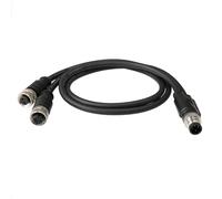 HangTon Cable divisor en Y M12 de 4 pines, 30 V 4 A para Banner Weidmüller, interruptor de sensor de actuador de automatización industrial, PLC, impermeable, blindado de PVC, 1 m