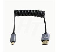 HangTon Cable en espiral Micro HDMI a HDMI estándar 4K 8K 60fps para ATOMOS Ninja V Monitor Sony A6400 A7s Canon EOS M R5 R7 GH4 X-T4 Z50 Cámara Tipo A D HDMI 2.1 30 cm