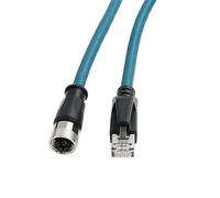HangTon Cable Ethernet, M12 8 pines codificado en X hembra a RJ45 Cat7e para sensor de actuador industrial, aplicación de automatización, interruptor de red, enrutador PLC, SF/UTP verde, 8 m