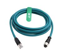 HangTon Cable Ethernet M12 A-codificación de 8 Pines Hembra a RJ45 Cat-7e Patch Cord para actuador Industrial del Sensor de Red Profibus Aplicación de automatización 2m