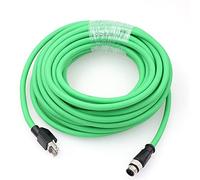 HangTon Cable Ethernet M12 de 4 pines para sensor de lector Omron Keyence Sick Datalogic Matrix 410N 450, codificado en D a red RJ45 Cat5e de 10 m