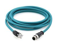 HangTon Cable Ethernet M12 de 8 pines codificado en A a RJ45 de alta velocidad para Cognex in-Sight 7000 DataMan Checker Industrial Automation PLC Network Switch Router 8m