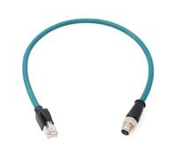 HangTon Cable Ethernet M12 de 8 pines codificado por X RJ45 CAT7e GigE para sensor de cámara Basler Cognex Vision, interruptor de red de alta velocidad, router PLC 30 cm