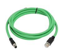 HangTon Cable Ethernet M8 de 4 pines con código A RJ45 Cat5e para sensor de actuador Beckhoff EtherNet Profinet, control de automatización industrial, apantallado PUR, 10 m