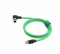 HangTon Cable Ethernet para cámara Keyence IV2 Vision Sensor Network Profinet Fieldbus EtherCAT PLC, M12 4 pines D-Code macho ángulo recto a RJ45 blindado CAT5e 3m