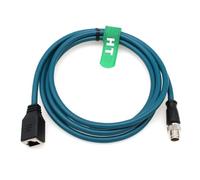 HangTon Cable Ethernet para Datalogic Matrix 320 Keyence Cognex in-Sight 7000 Vision, lector de sensores de cámara M12 de 8 pines a RJ45 CAT-7e hembra de 30 cm