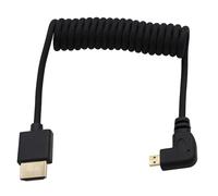 HangTon Cable flexible Micro-HDMI a HDMI 4K60 8K para ATOMOS Ninja V Ultra, Sony ZV-E10 A7C A7R4 A6700, Canon R6II R5C R10, Lumix S5 S9 G100, Fujifilm X-T50, negro trenzado en espiral, 30 cm
