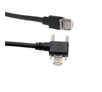 HangTon Cable GigE de cadena de arrastre CAT6 para Basler Baumer Cognex AVT Hikvision iDS Jai Sony FLIR cámara a sistema de visión, ángulo izquierdo RJ45 tornillo de bloqueo horizontal a RJ45, PVC