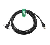 HangTon Cable GigE de cadena de arrastre CAT6 para Basler Baumer Cognex AVT Hikvision iDS Jai Sony FLIR cámara a sistema de visión, tornillo de bloqueo horizontal RJ45 en ángulo recto a RJ45, PVC