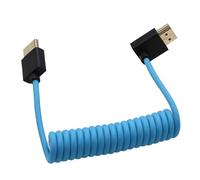 HangTon Cable HDMI 8K 4K 50p de 90 grados para ATOMOS Ninja V Shinobi, Sony FX9 FX30, Nikon Z6iii Z8 Z9, Fujifilm GFX100II X-H2S, Teradek Hollyland Mars 400, PC TV PS5 Xbox, trenzado en espiral