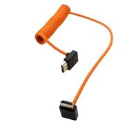 HangTon Cable HDMI 8K 4K ProRes para Gimbal, ATOMOS Ninja V Shinobi, Sony FX30 A7IV, Canon Lumix Nikon, BMPCC6K, FEELWORLD Portkeys SmallHD, con ángulo hacia abajo, espiral de 50 cm