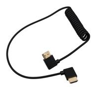 HangTon Cable HDMI 8K 60p 4K 120p para cámara ATOMOS Ninja V Sony A7S3 A7RV A7IV Canon C70 Lumix S5II GH5 Z9 Cámara FEELWORLD BMD, ángulo derecho-izquierdo tipo A HDMI 2.1 espiral trenzada 50 cm