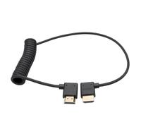 HangTon Cable HDMI en ángulo izquierdo 8K 60p 4K 120p para cámara ATOMOS Ninja V, Lumix S5II GH5, Sony A7S3 A7RV A7IV Canon C70 Z9 Cámara FEELWORLD BMD, tipo A HDMI 2.1, trenzado en espiral 50 cm