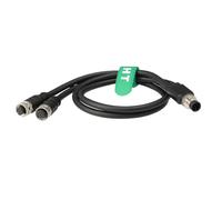 HangTon Cable M12 A-Code de 8 pines macho a hembra para sensor de actuador de automatización industrial Profinet, interruptor de enlace PLC IO, blindado de PVC IP67 15 m