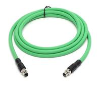 HangTon Cable M8 de 4 pines a macho para sensor de actuador Beckhoff EtherNet EtherCAT Profinet Fieldbus Control de automatización industrial, código A macho, blindado PUR, 20 m