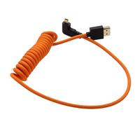 HangTon Cable micro HDMI 4K 8K 60P Raw para ATOMOS Ninja V Portkeys Monitor Canon R5C R6 Sony A7CII A7CR ZV-E1 GH4 S9 Z50 XT50 Cámara ángulo recto tipo A D HDMI2.1, espiral naranja 50 cm