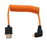 HangTon Cable micro HDMI 4K 8K Ultra HD para cámara Sony A6700 A7C Canon EOS R5 R7 GH4 X-T30II Z50 Cámara ATOMOS Ninja V Portkeys Monitor, tipo A D HDMI2.1 naranja trenzado en espiral 30 cm